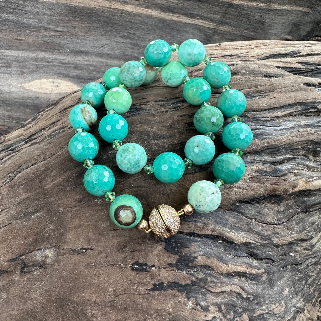 Chrysoprase and Crystal Necklace