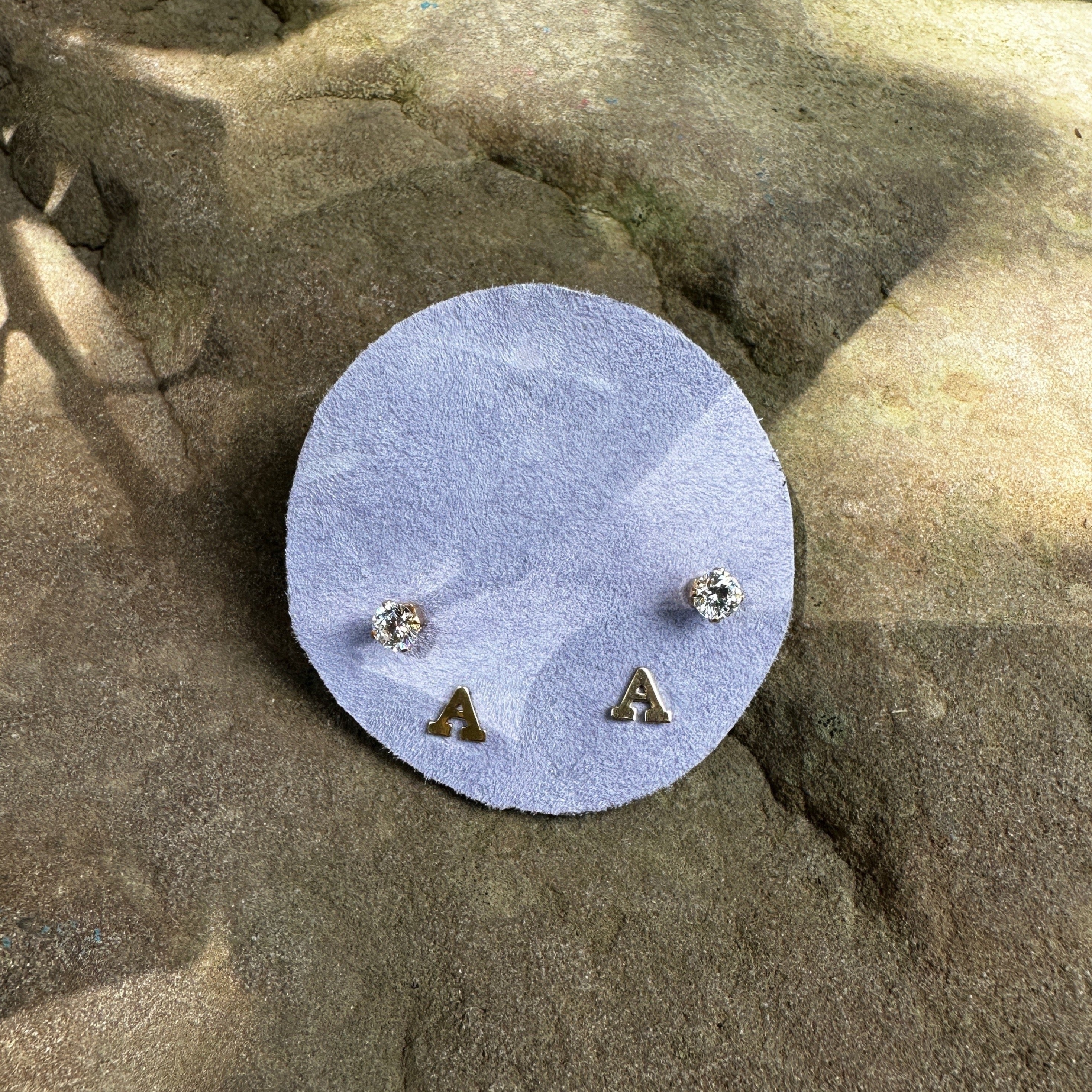 14K GF Initial and CZ Stud Pack
