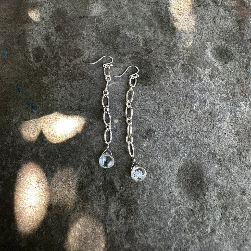 Sterling Silver Infused Crystal Earrings
