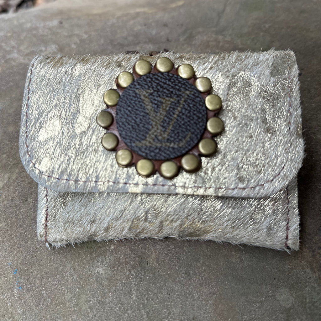 Gold Embossed Leather Wallet