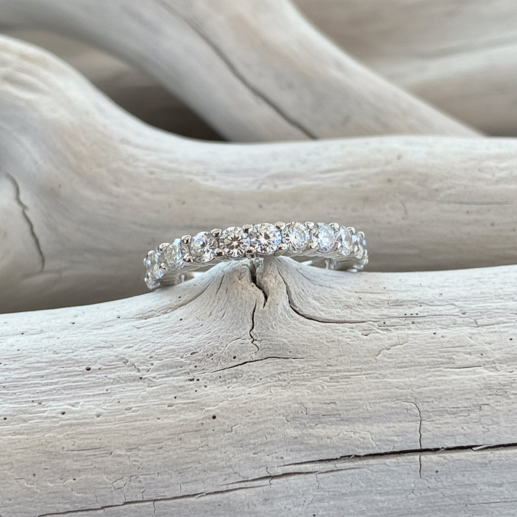 CZ and Sterling Silver Eternity Ring