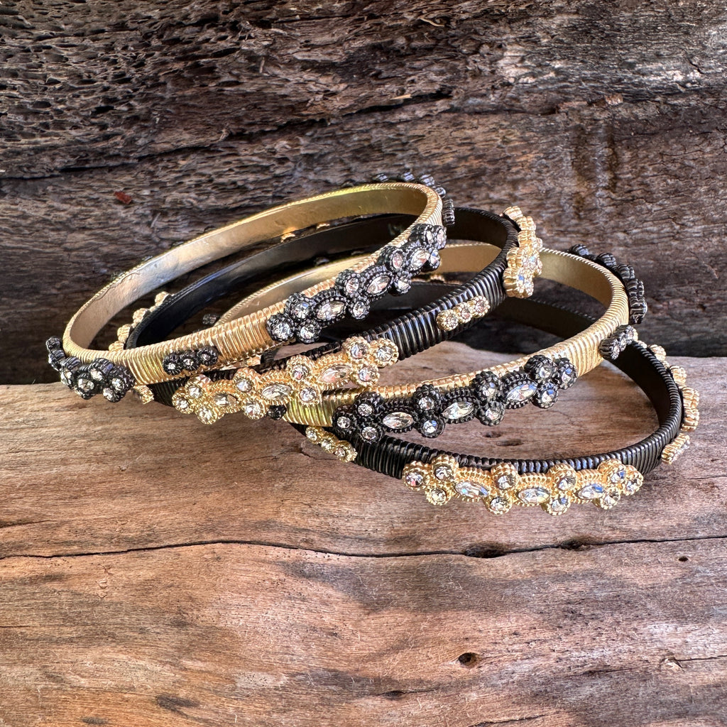 Metal Bangle with CZ Accents