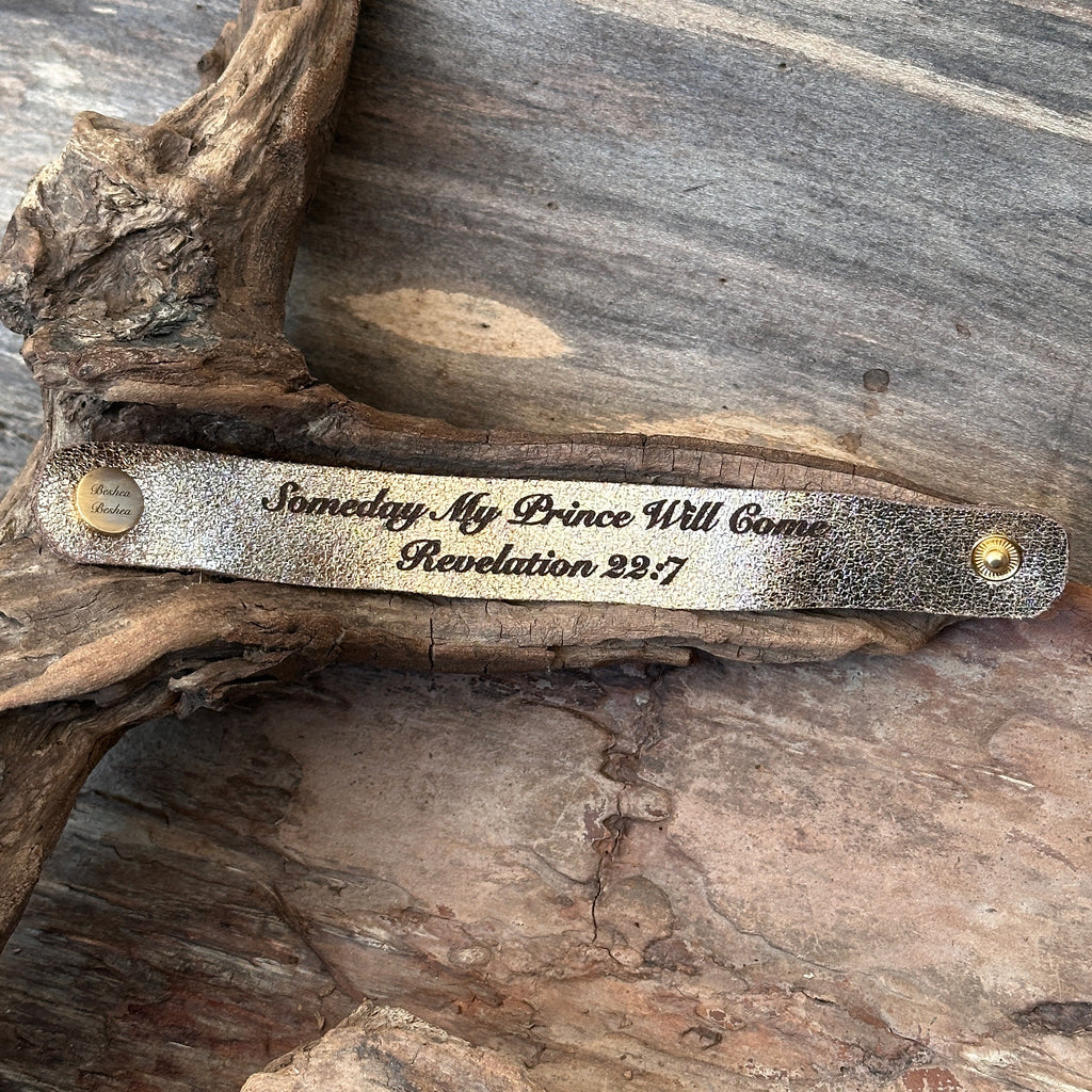 Engraved Leather Bracelet