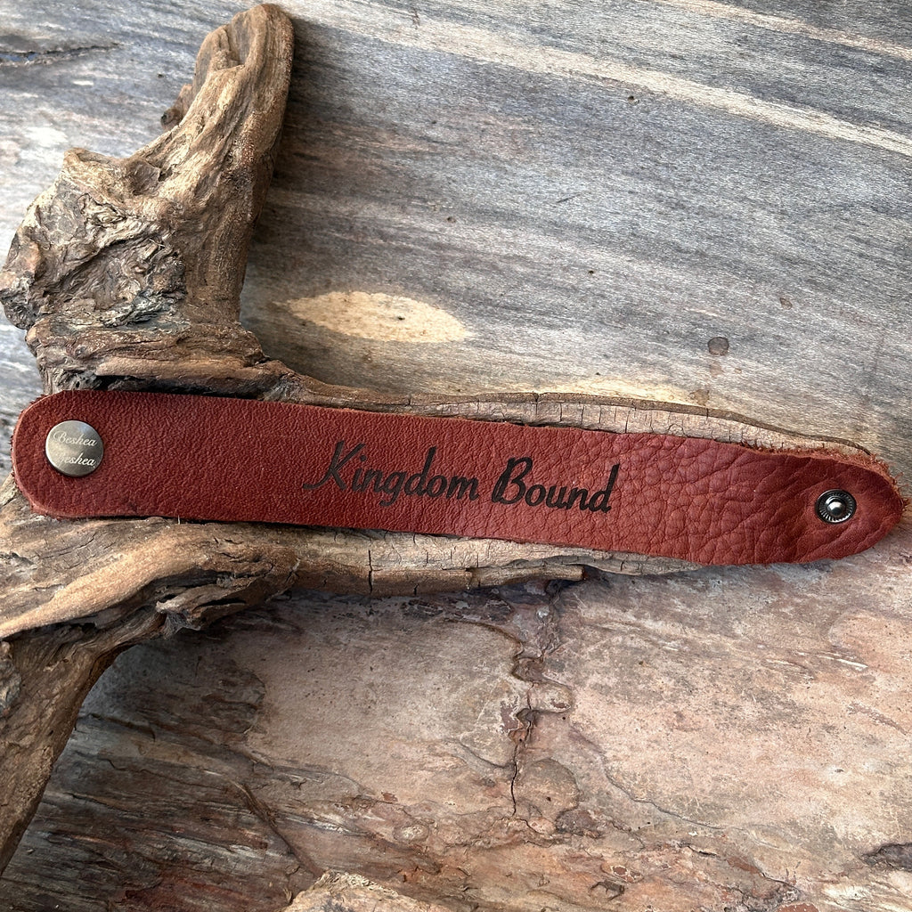 Engraved Leather Bracelet