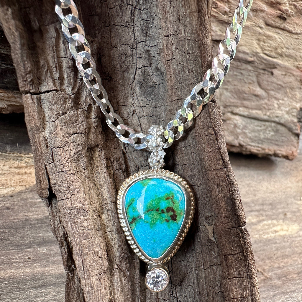 Sterling Silver Turquoise Pendant Necklace