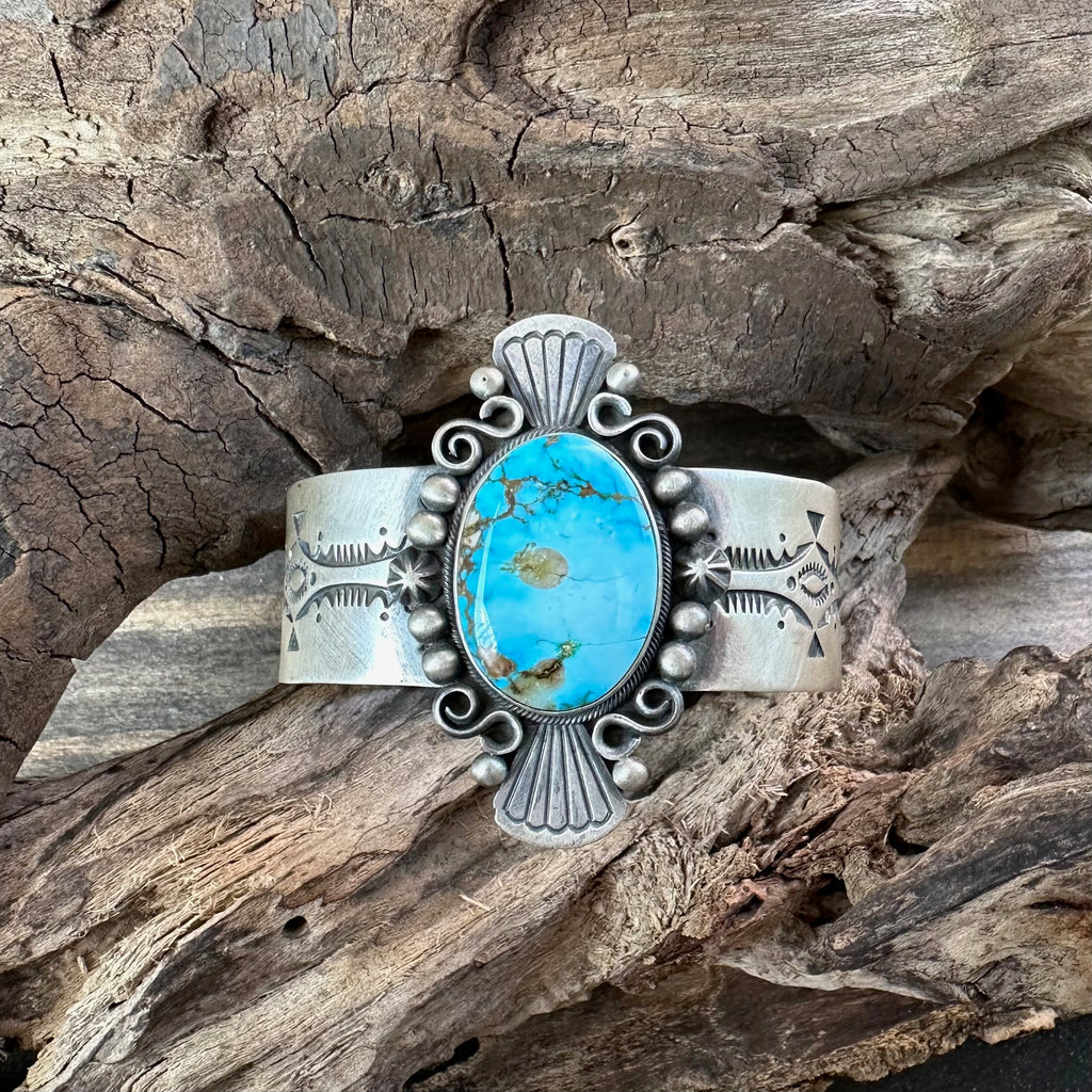 Sterling Silver and Kingman Turquoise Cuff