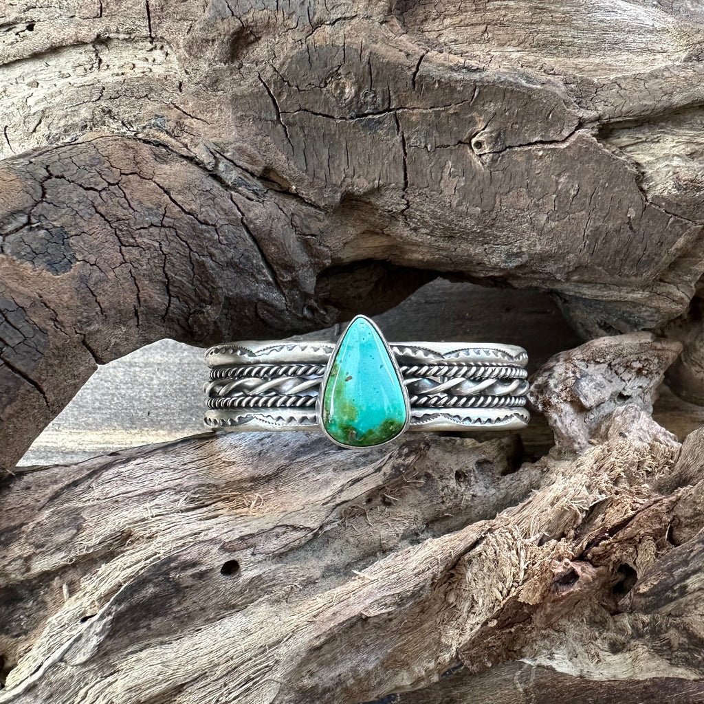 Elaine Tahe Sonoran Mountain Turquoise Cuff