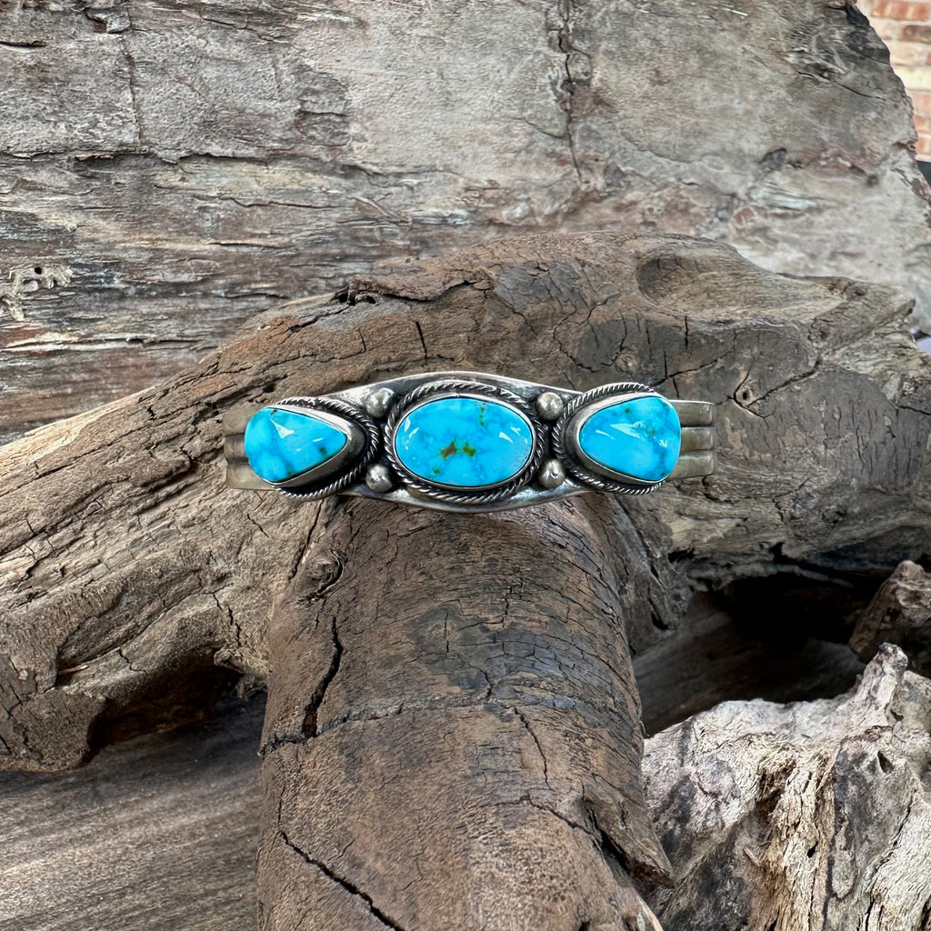 Sterling Silver and Kingman Turquoise Cuff