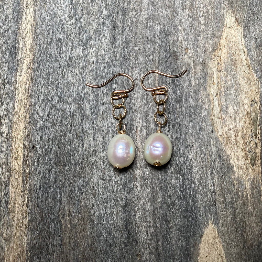 14K GF Freshwater Pearl Drop Earrings