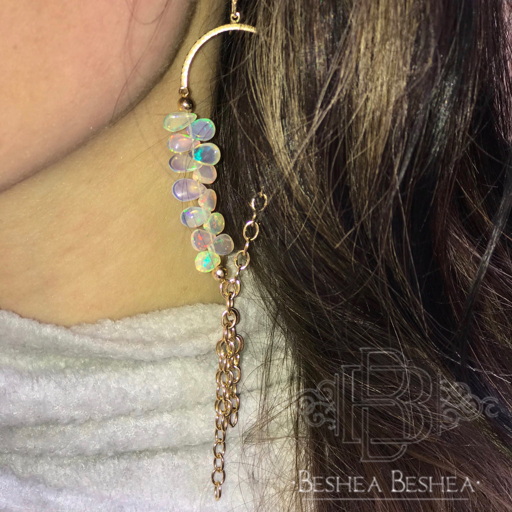 14K GF Ethiopian Opal Chandelier Earrings by Beshea Beshea
