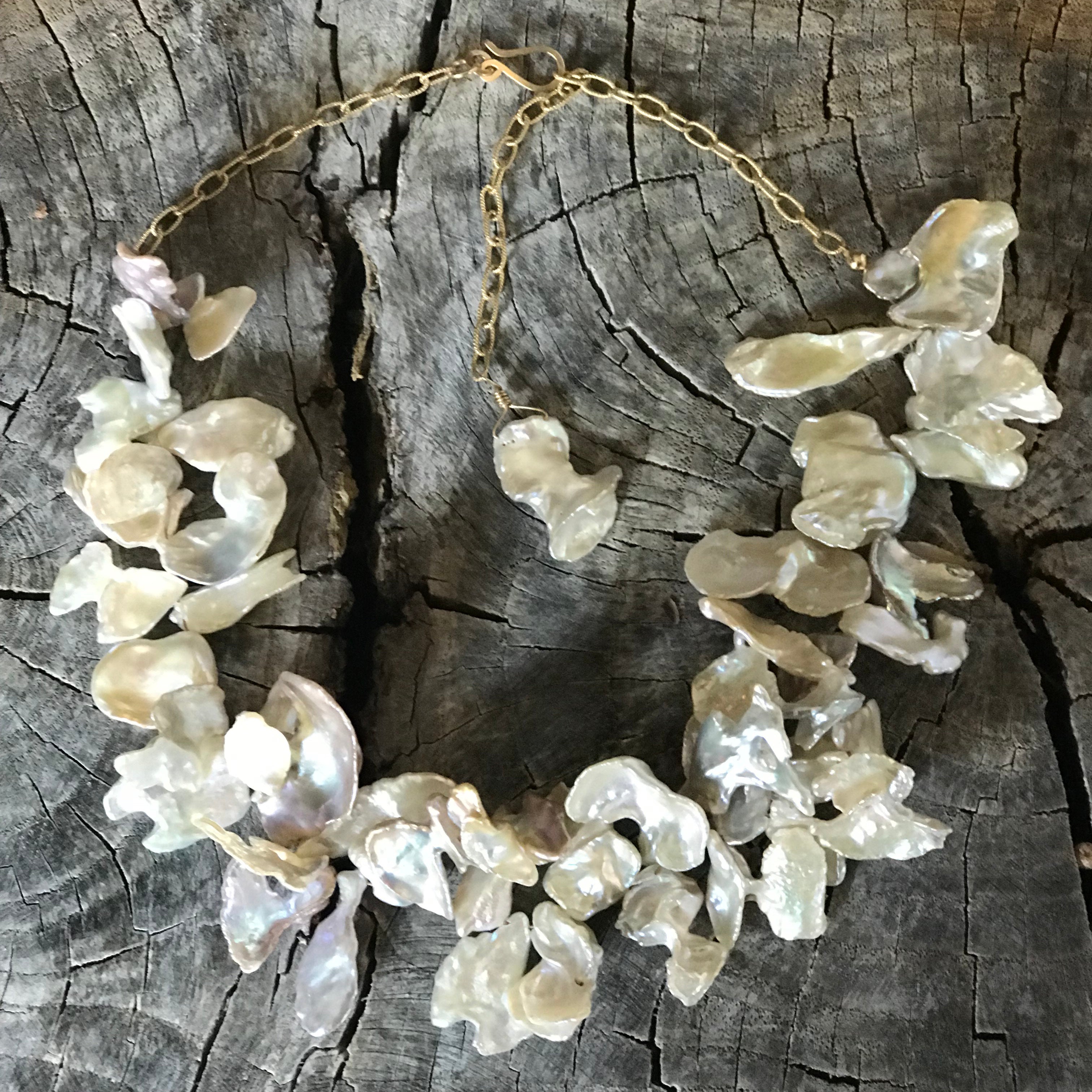 14K GF Natural Keshi Pearl Necklace – Beshea Beshea