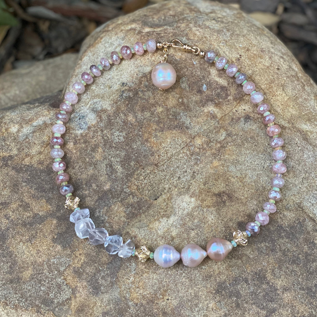 Pink Pearl Medley Necklace